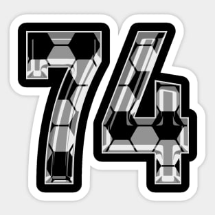 Soccer Number 74 Soccer Jersey #74 Soccer Mom Player Fan Sticker